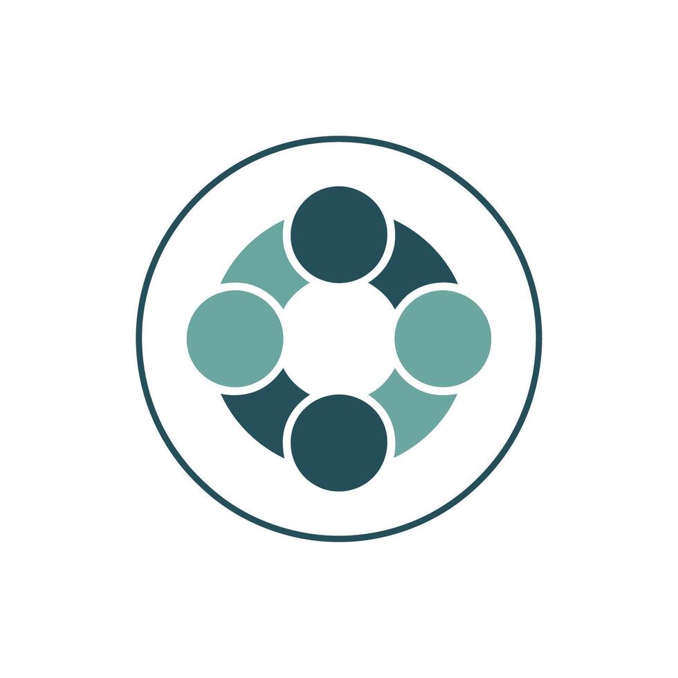 Interconnectedness Circular Design with Four Elements A Symbol of Unity Collaboration and Teamwork vector