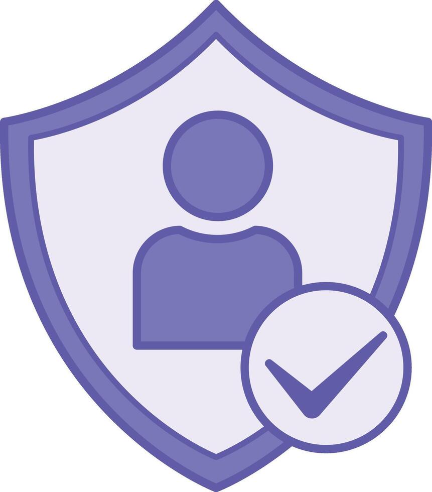 Colored User Protection Icon. Illustration. Shield and Man. Information Security and Privacy, Protecting User Accounts on the Internet. Data Security and Protection Concept vector