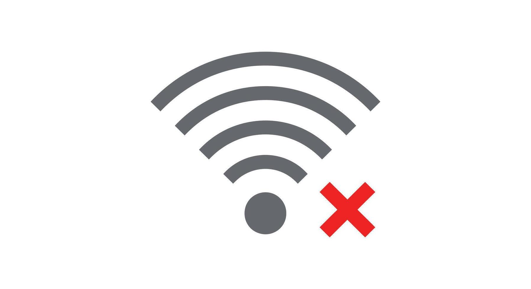 A wifi symbol with an x on it vector