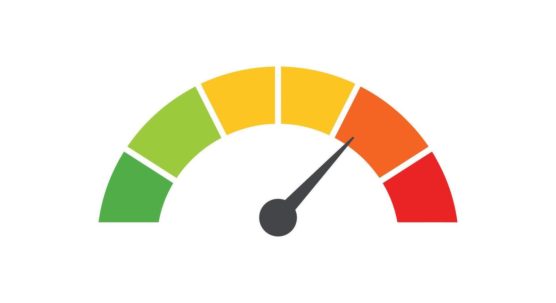 A meter with a red, green and yellow color scale vector