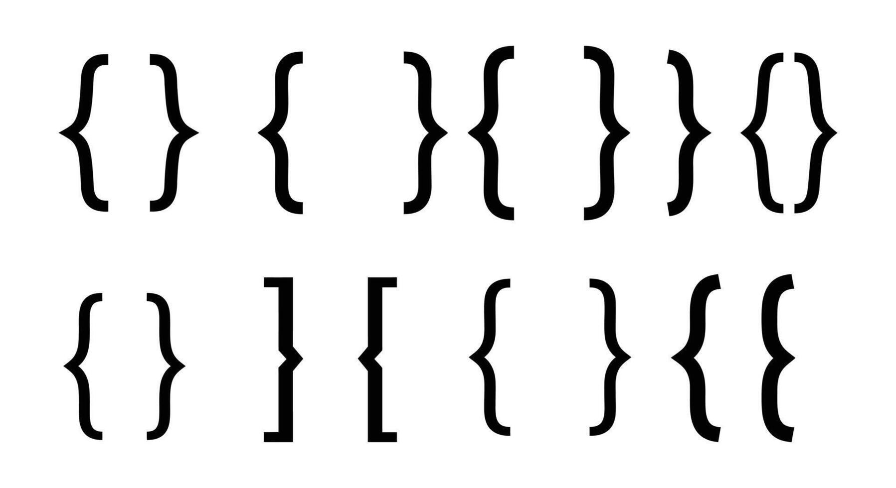 A set of different shapes that are arranged in a row vector