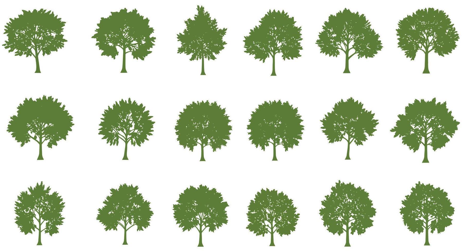 A set of trees with different shapes vector