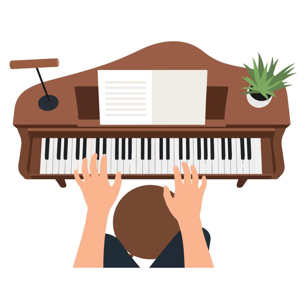 Hands playing piano on keyboard, hands on keyboard, hands on keyboard, hands on keyboard, hands vector