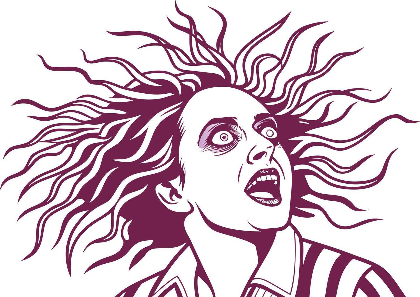 Madness Concept Design Illustration Abstract Madness Face with Chaotic Expression vector