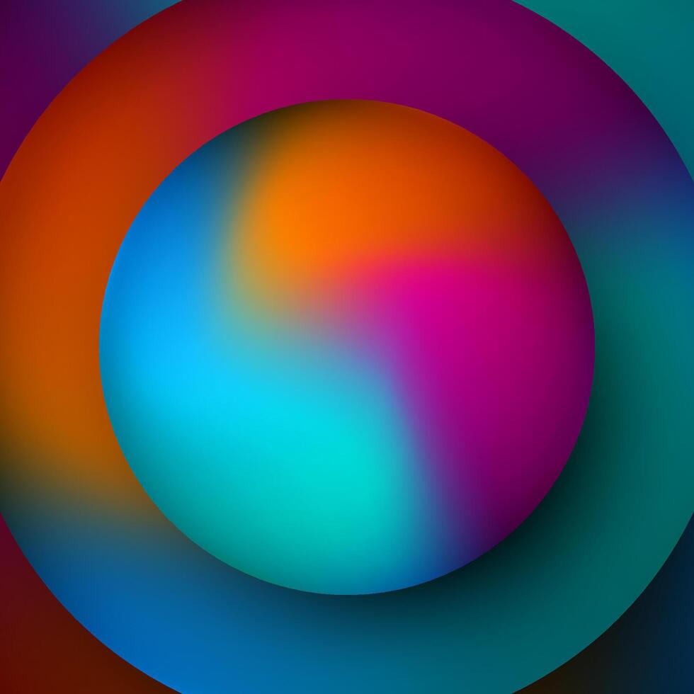 Colorful circles abstract background on dark space with vibrant gradient colors effect decoration. Modern graphic design element blurred style concept for web banner, flyer, card, or brochure cover vector