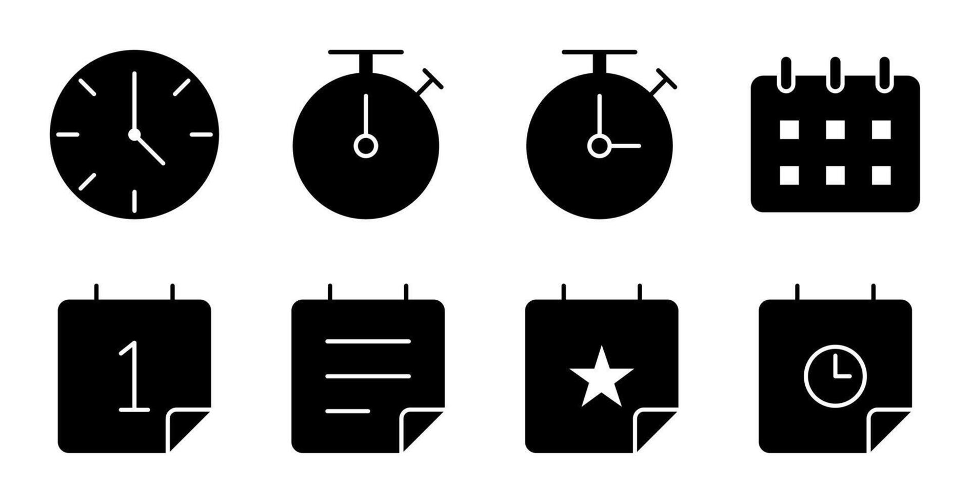 Calendar and Event Solid Controls Icon Collection vector