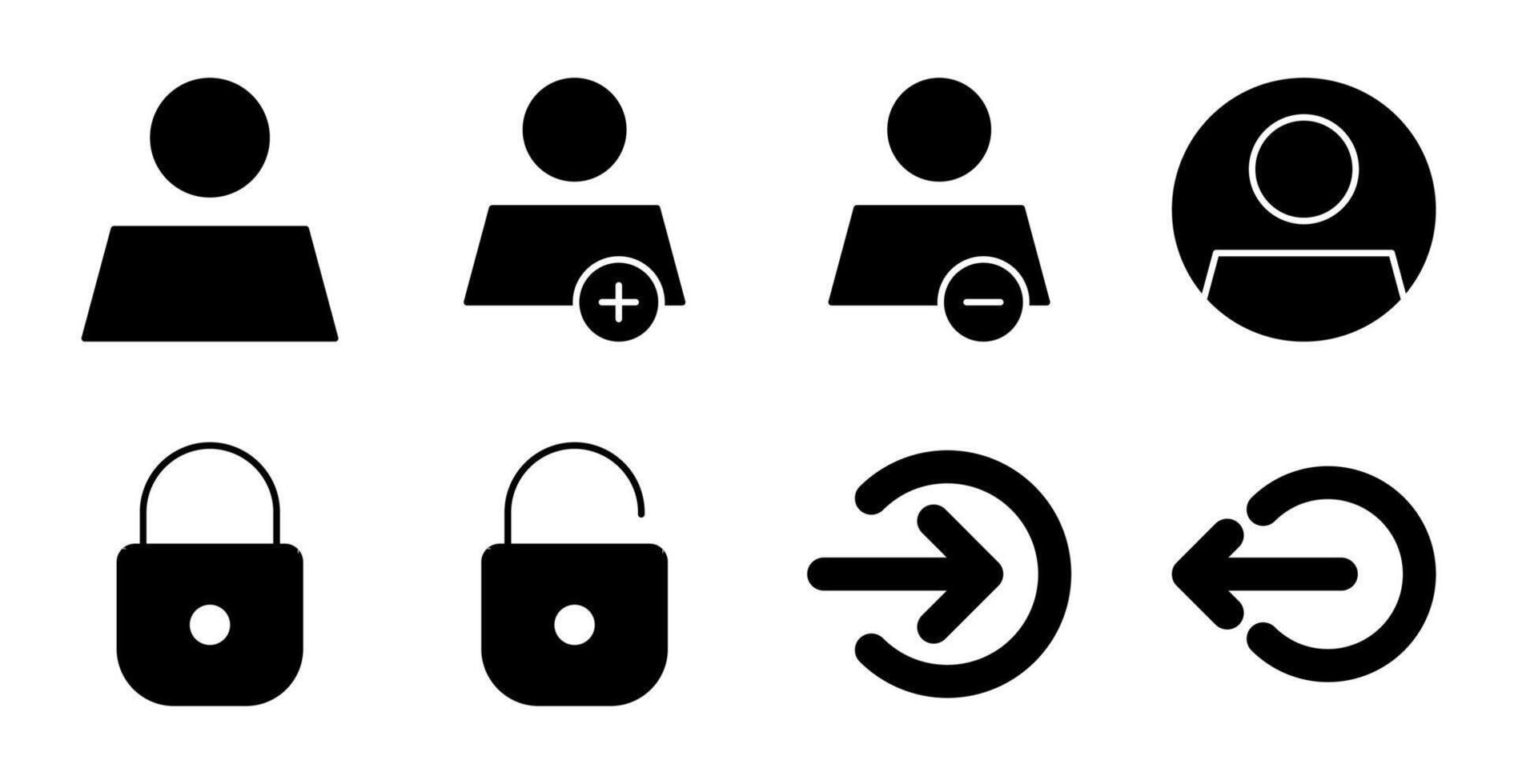 User and Account Solid Icon Set for UI vector