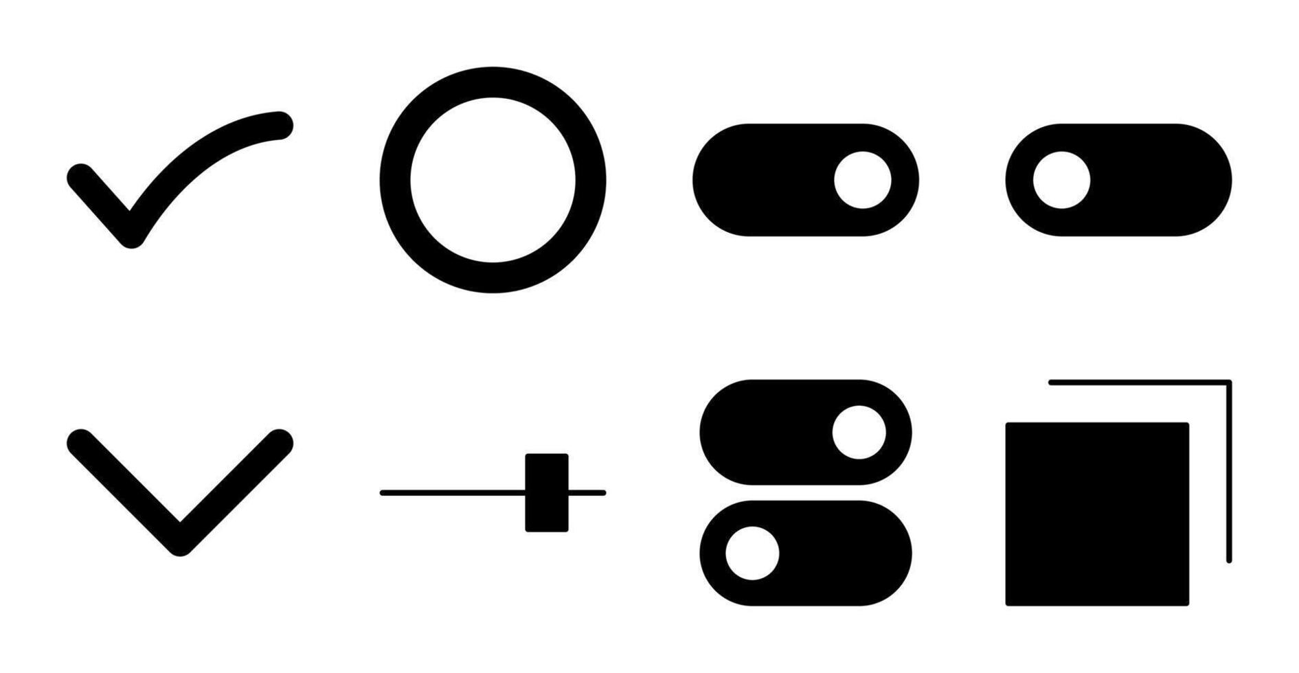 Dropdown and Slider Solid Icon Pack for Dashboard vector