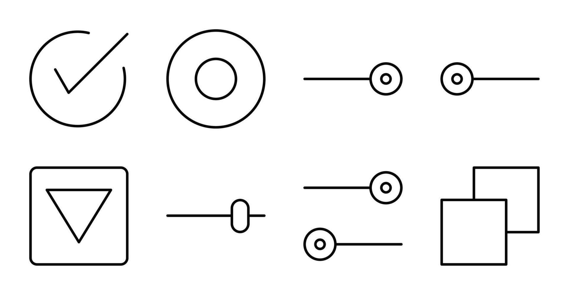 Dropdown and Slider Line Icon Pack for Dashboard vector