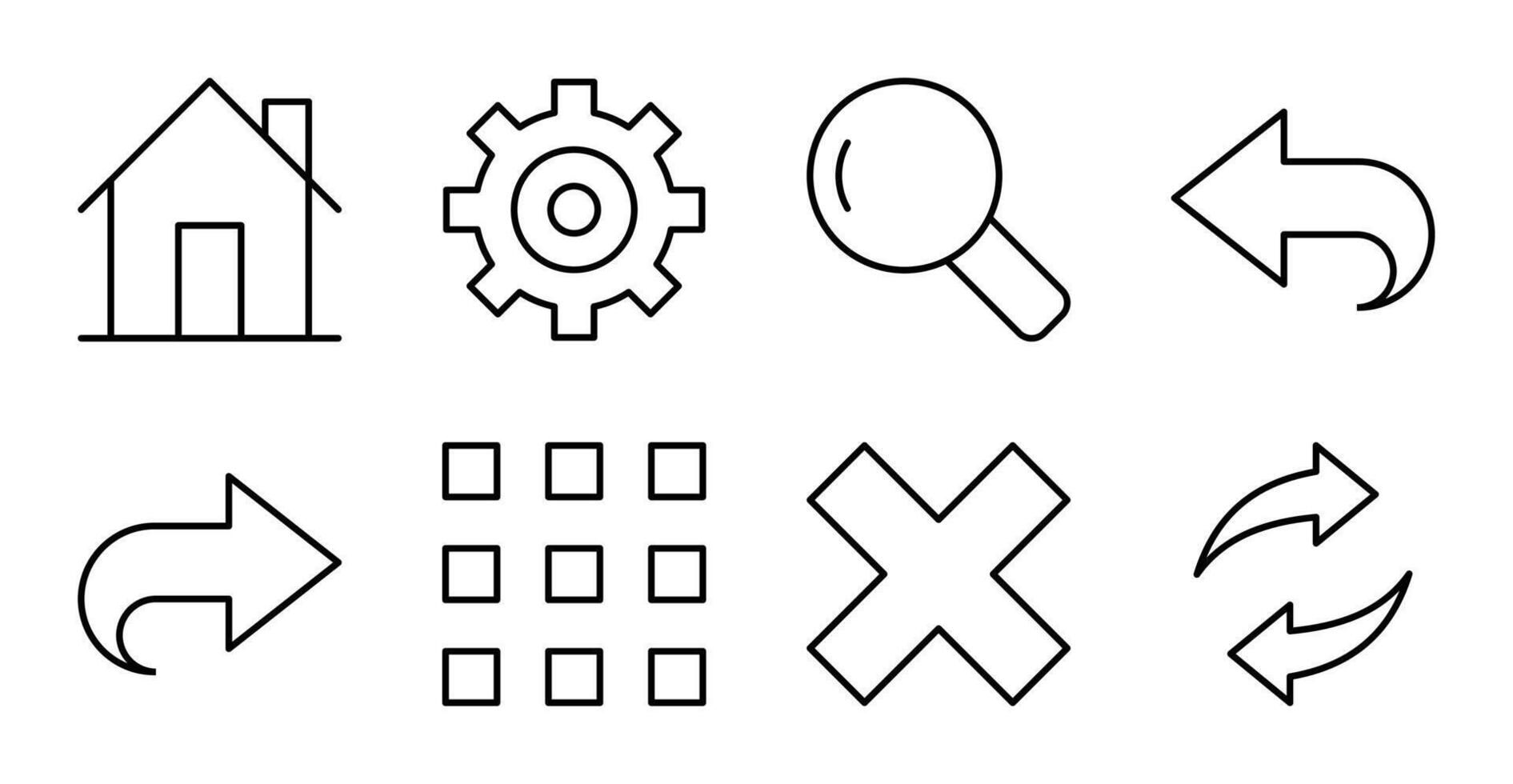 mínimo ui línea control S icono colección vector