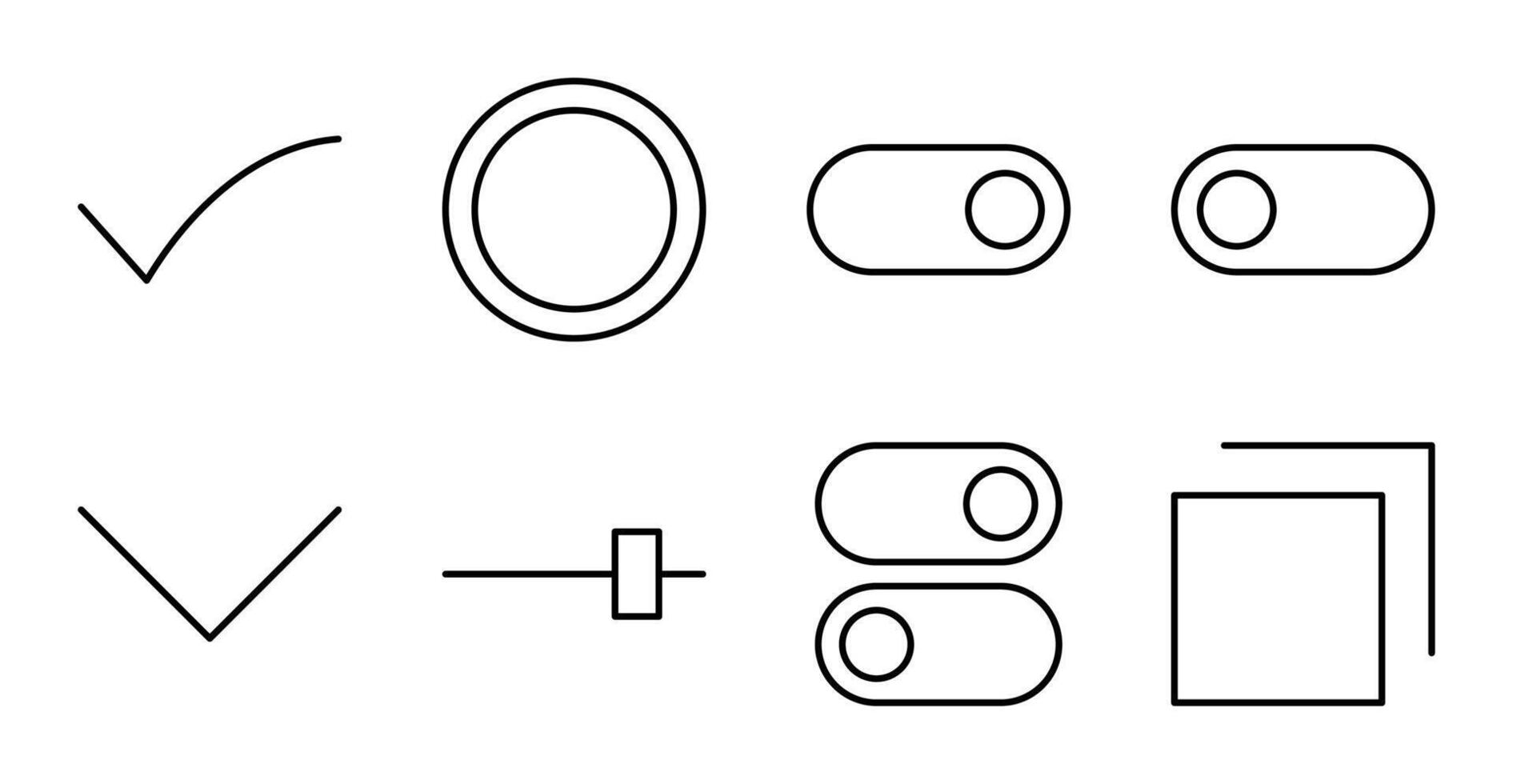 Interface Elements Line Icon Set for UI vector