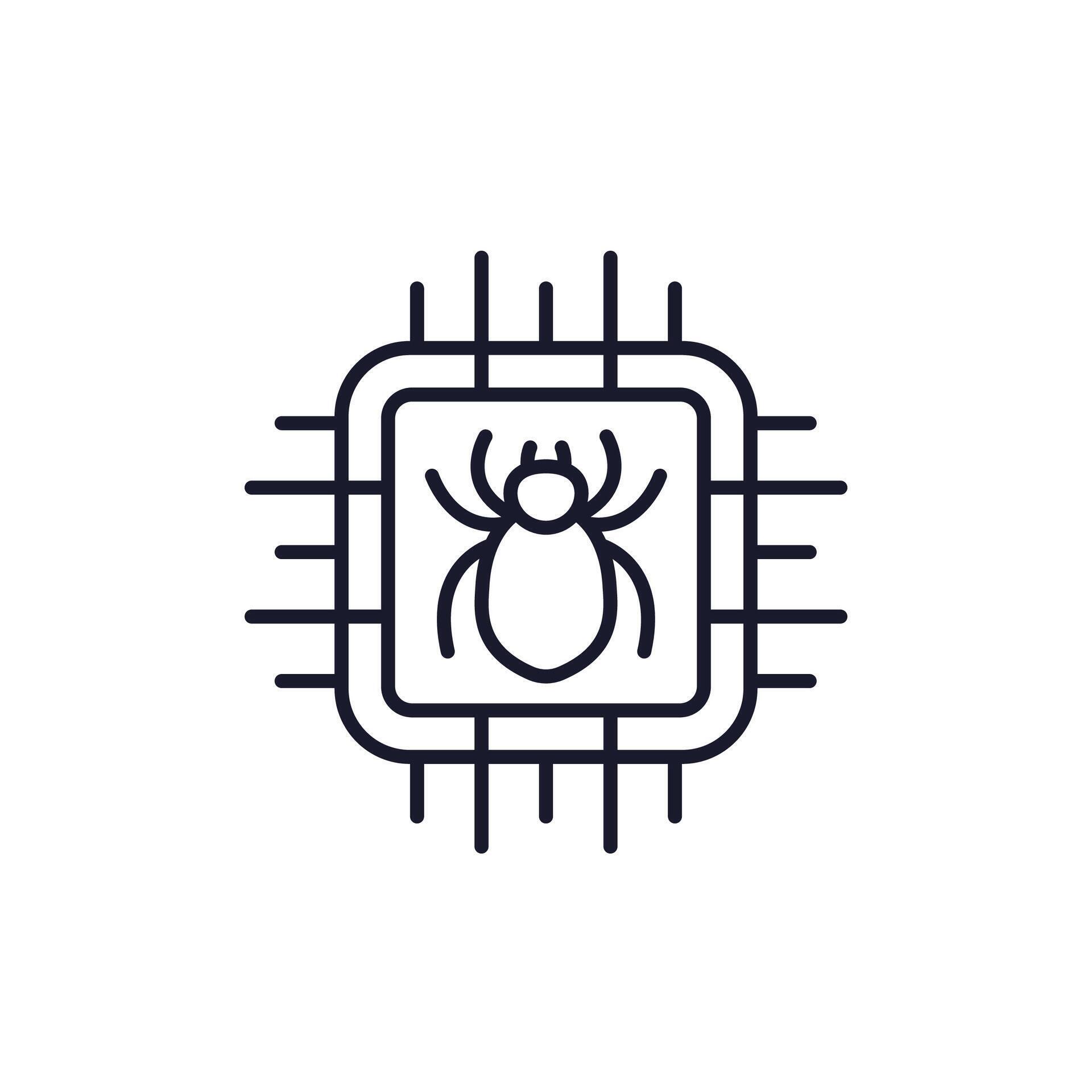 computer bug icon, software testing line 69326163 Vector Art at Vecteezy