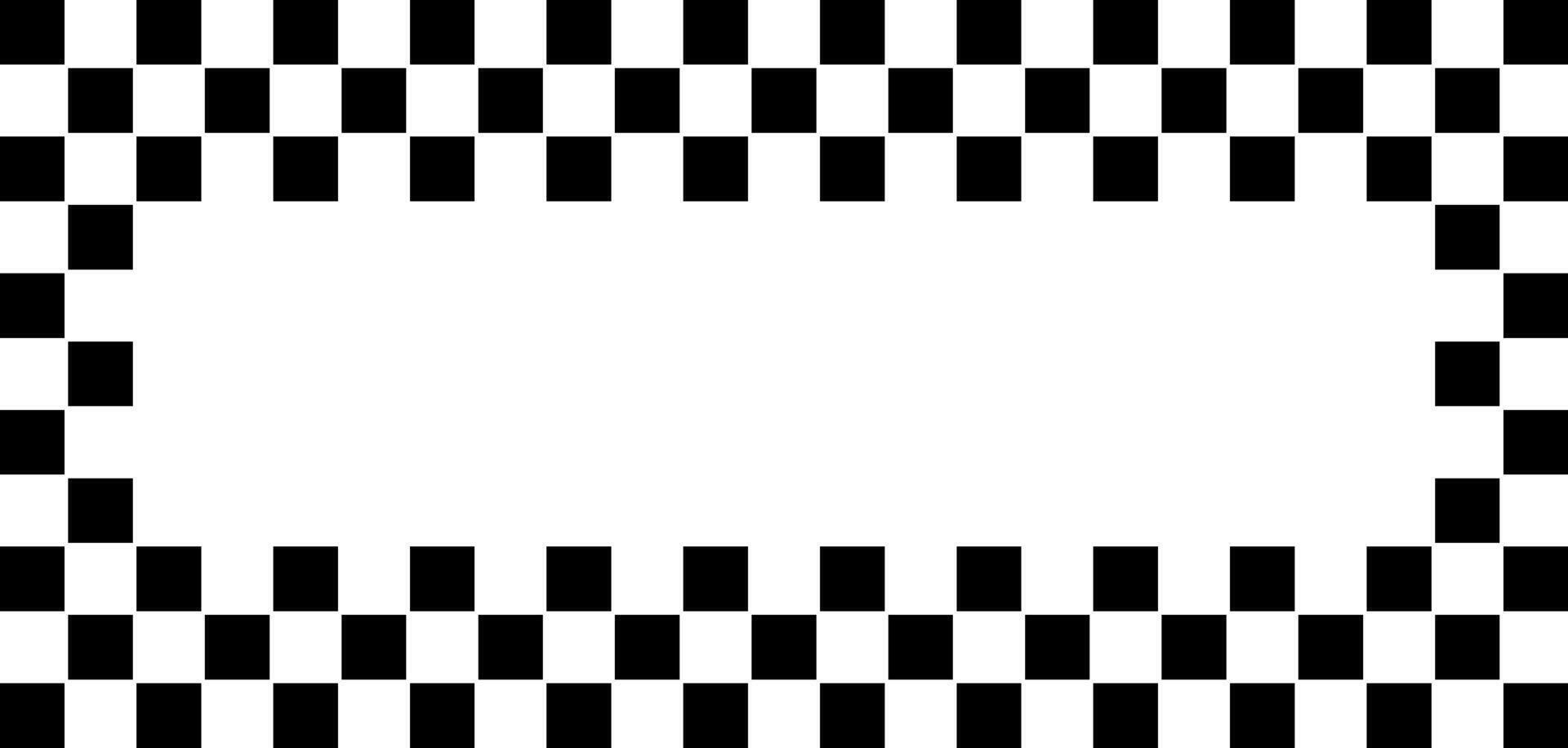 Black and white checkered background with a white square vector