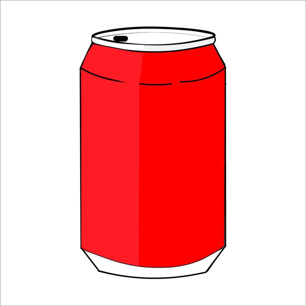 Brightly colored red can ready for consumption or design use vector