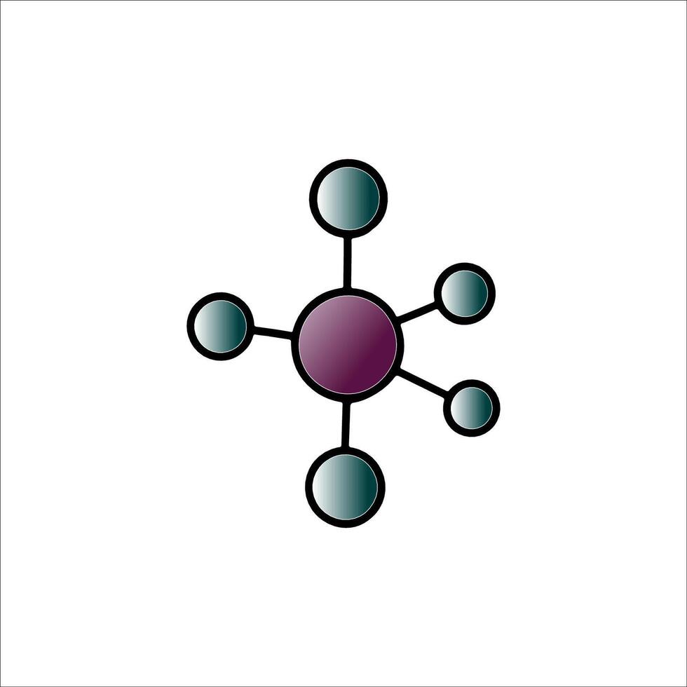 Atom molecule particle sketch art vector