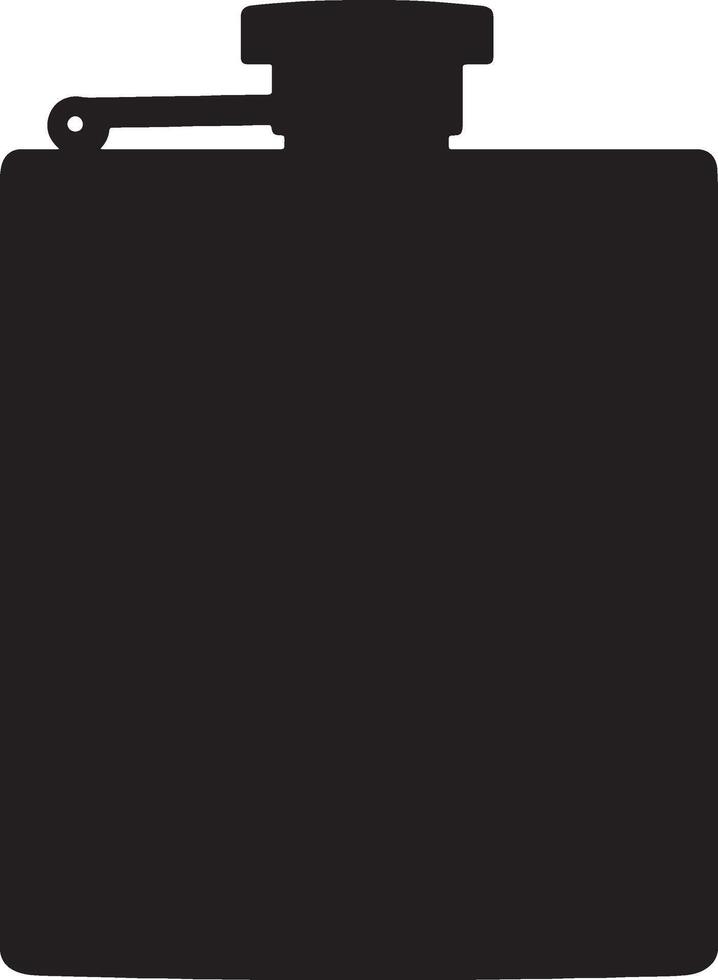 Mysterious Black Flask Silhouette A Dark and Brooding Image of a Hip Flask against a White Background vector