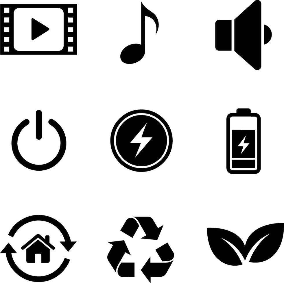 Collection of universal interface icons for digital applications and technology vector