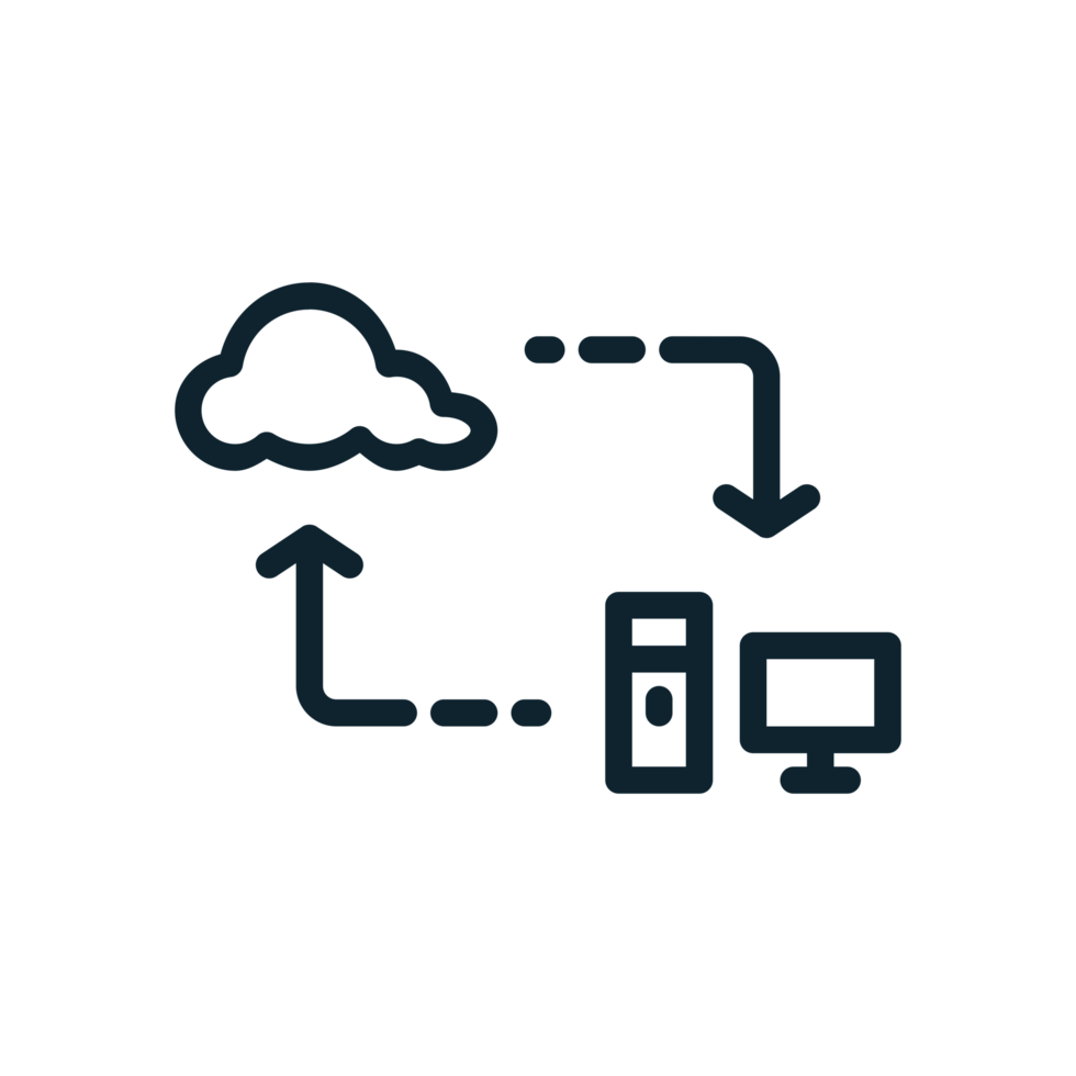 IoT Cloud Server Icon in line style. Perfect for apps, websites, UI UX, presentations, or infographics. Editable illustration file with clean design and modern design. Transparent Background. png