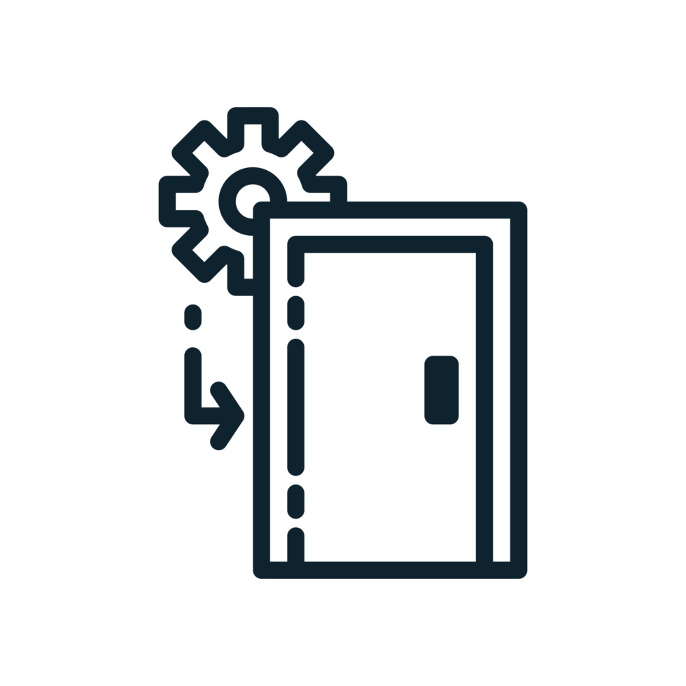 Smart Door Lock Icon in line style. Perfect for apps, websites, UI UX, presentations, or infographics. Editable illustration file with clean design and modern design. Transparent Background. png