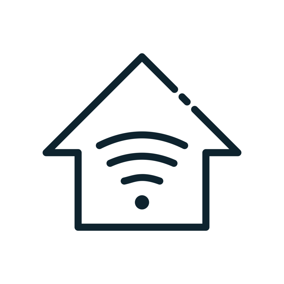 Smart Home Hub Icon in line style. Perfect for apps, websites, UI UX, presentations, or infographics. Editable illustration file with clean design and modern design. Transparent Background. png