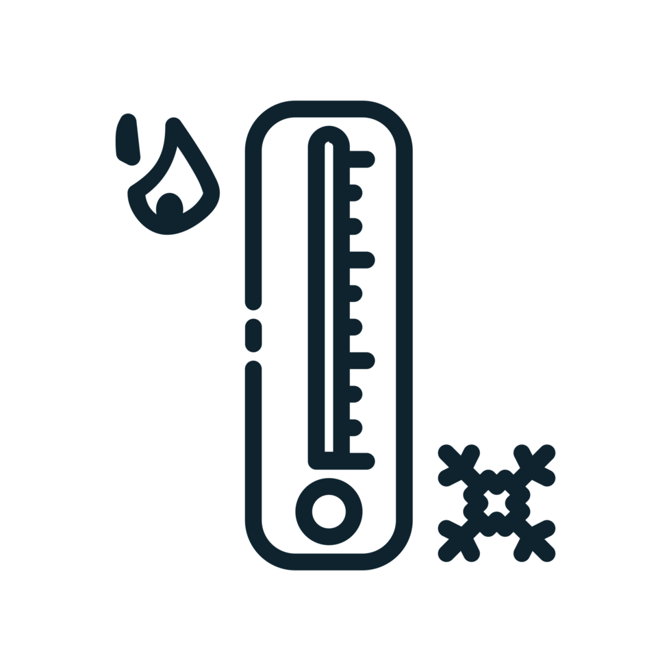Smart Thermostat Icon in line style. Perfect for apps, websites, UI UX, presentations, or infographics. Editable illustration file with clean design and modern design. Transparent Background. png