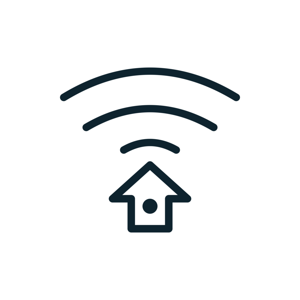 Tiny Smart Home Hub Icon in line style. Perfect for apps, websites, UI UX, presentations, or infographics. Editable illustration file with clean design and modern design. Transparent Background. png