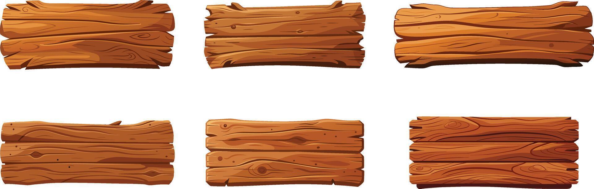 dibujos animados madera señales conjunto aislado en blanco antecedentes vector