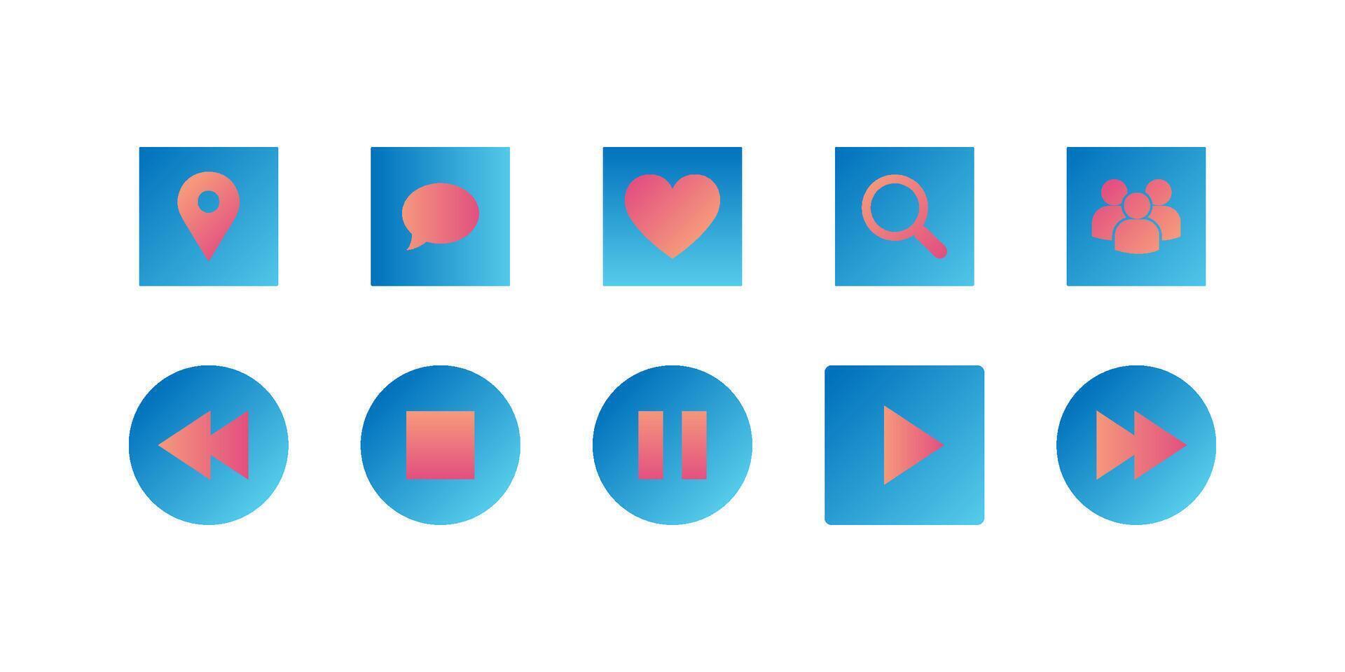 UI icon kit or ui kit elements vector