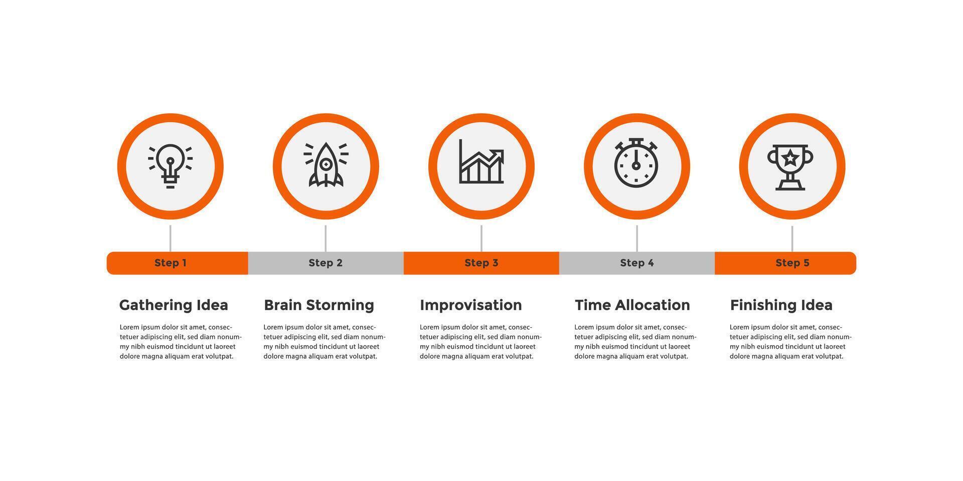 Steps business data visualization timeline process infographic template design with icons vector