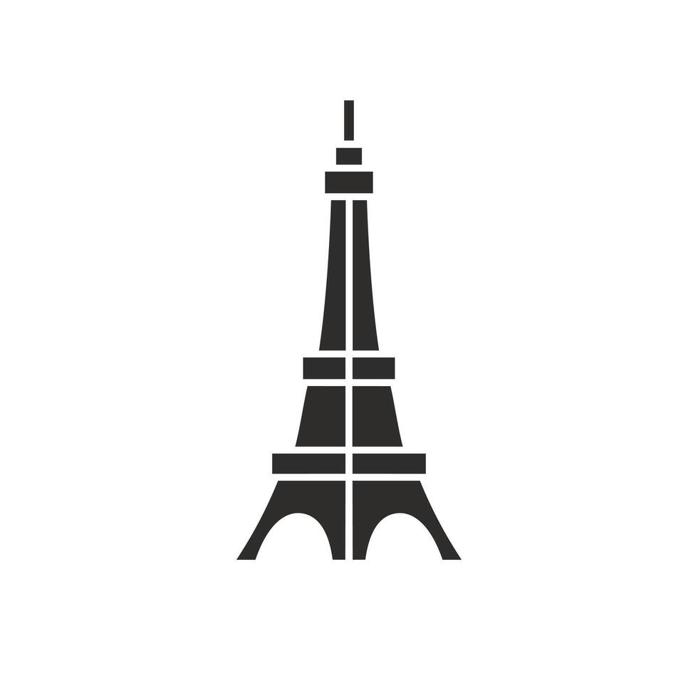 mini view isometric eiffel tower icon, flat illustration vector