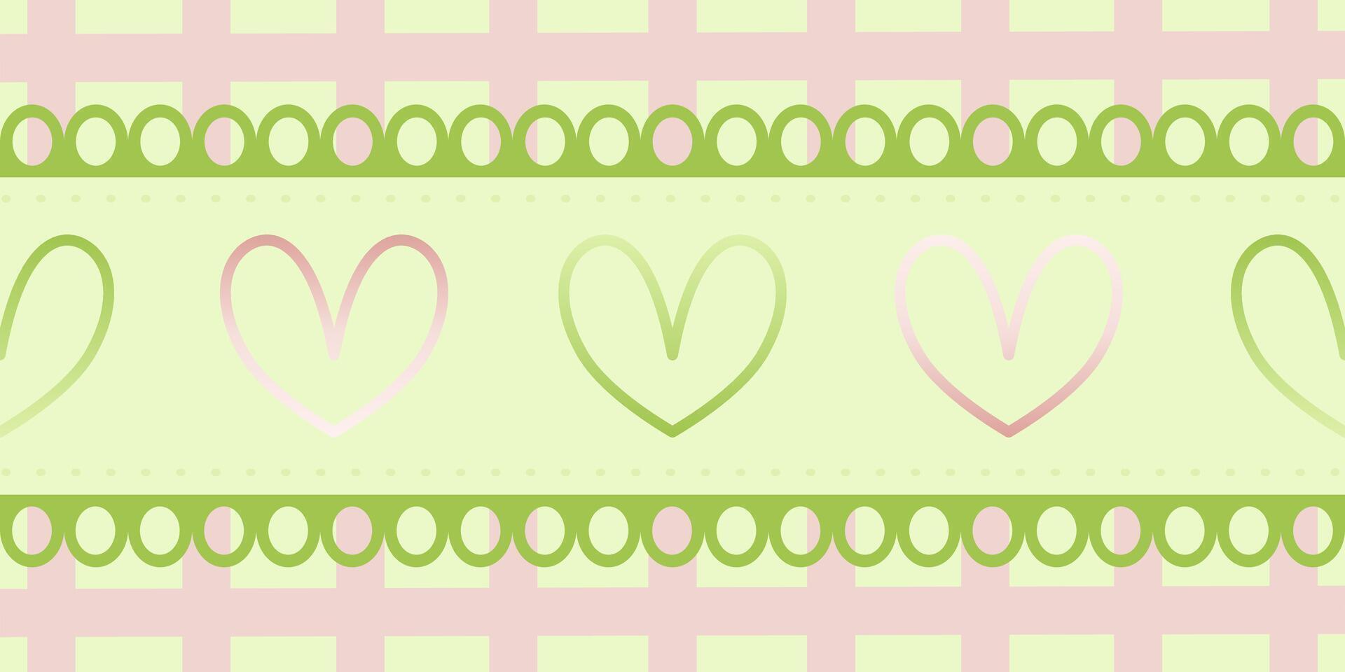 Groovy patterned border frames set - wavy edge, checkered, green pink striped decorative square frame collection with heart shape. vector