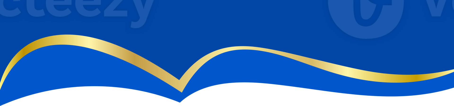 Abstract border shape for banner design. Header with golden section. Website page template. Simple blue wavy horizontal menu for site Top and separator modern element. png