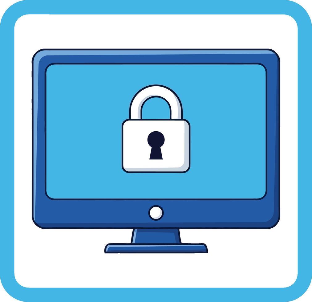 Secured Computer System Digital Privacy Protection Icon vector