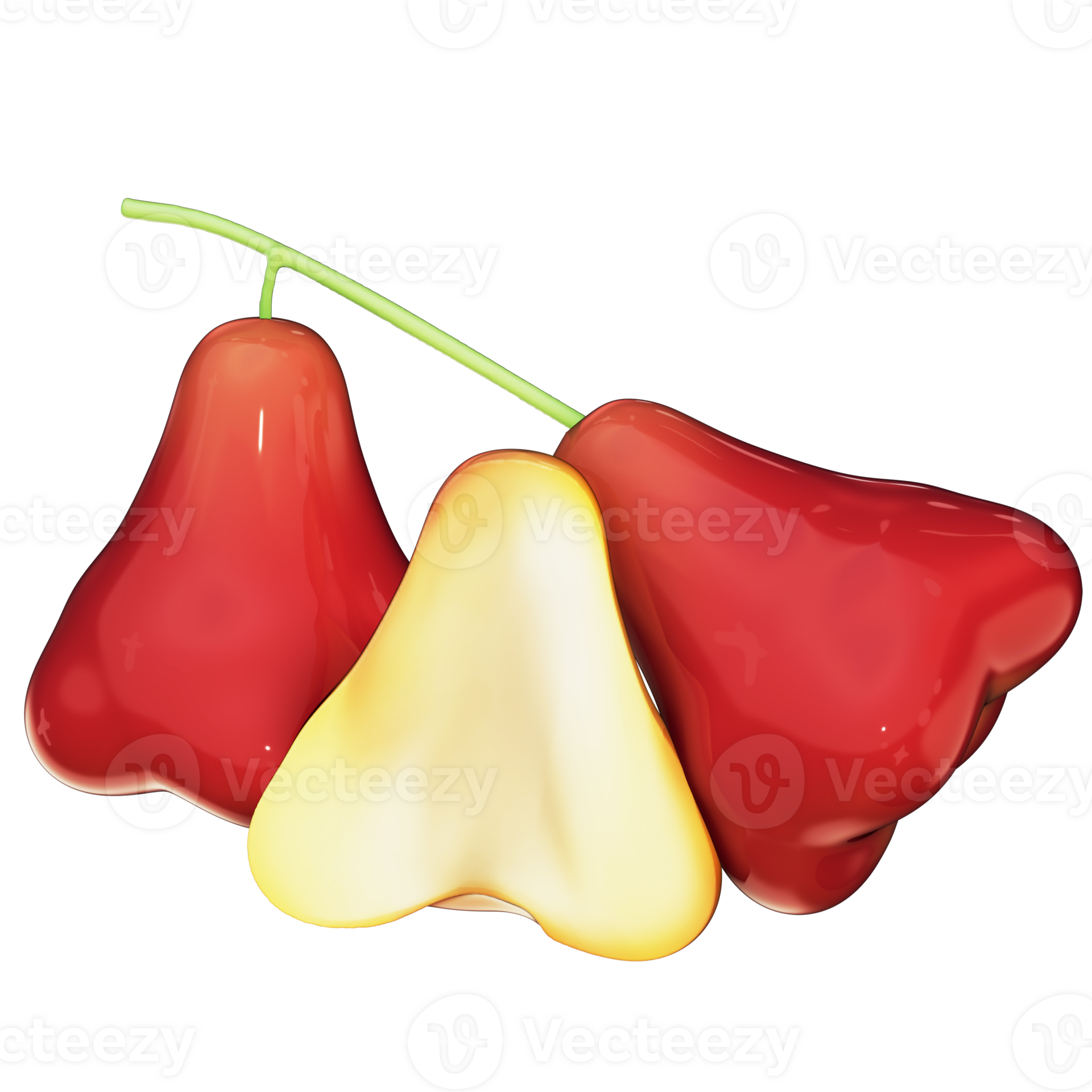 Realistic 3D Java Apple Chompoo Set with Transparent Background ...