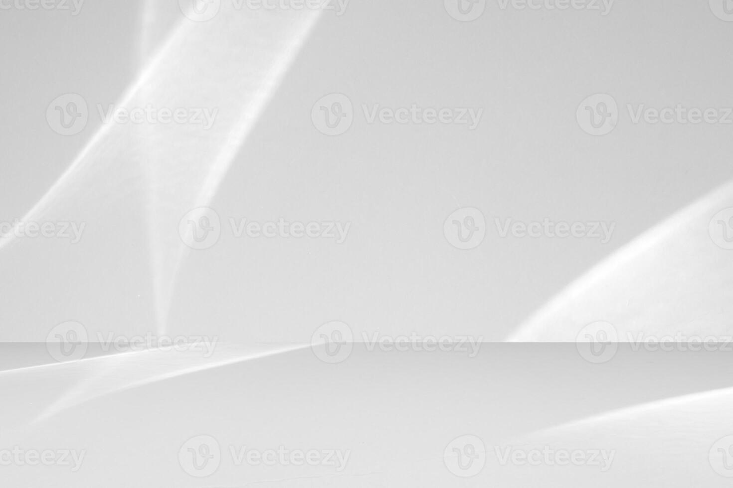 Abstract white studio room with light and shadow from window background for product display presentation photo