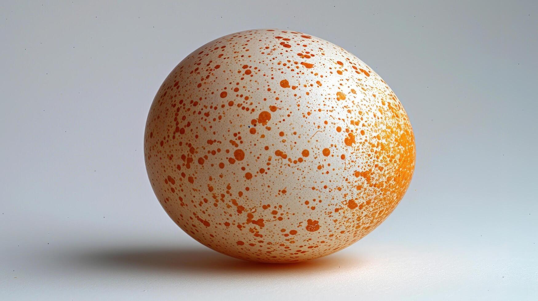 Speckled egg close up still life isolated on soft background texture and patterns photo