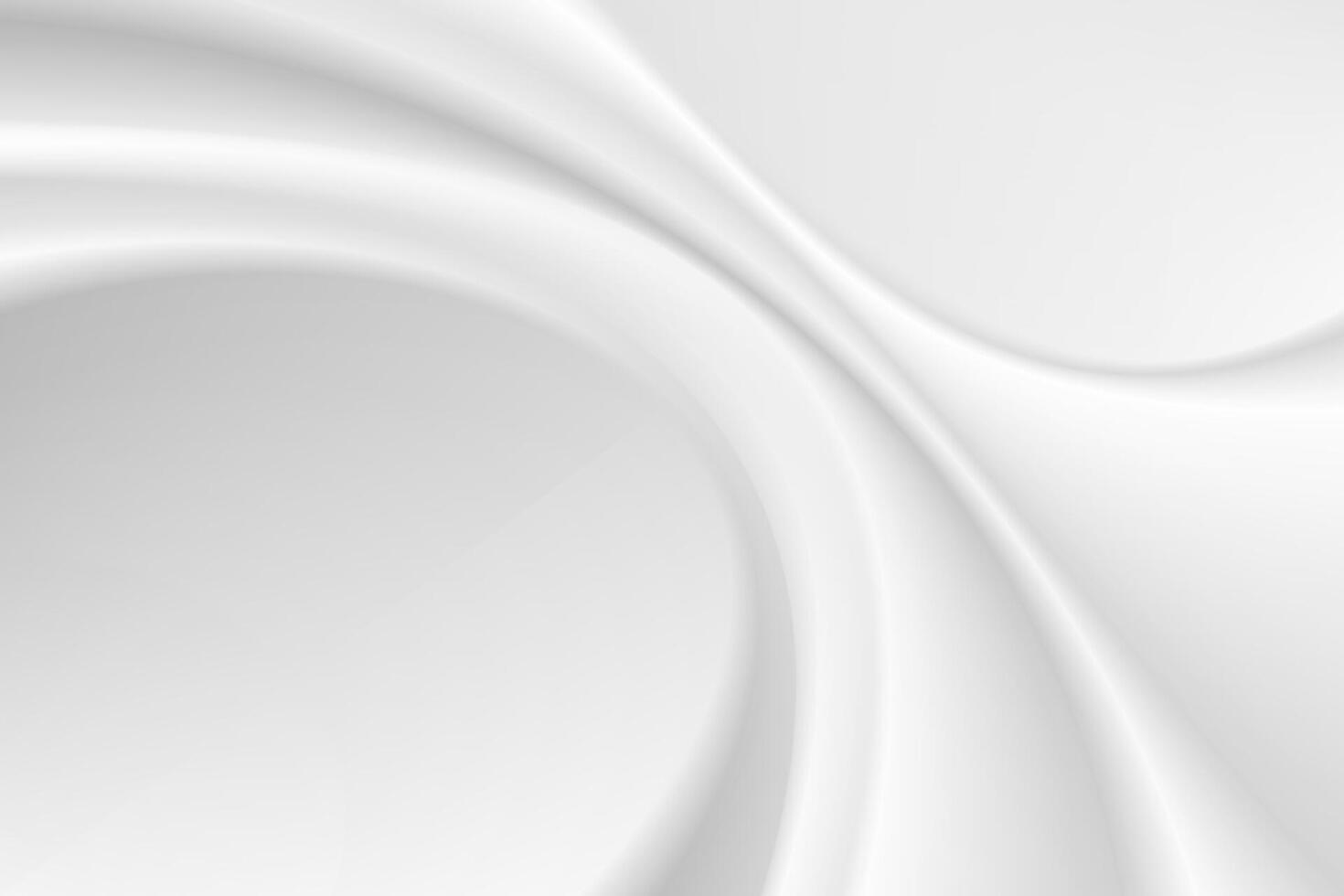 fabric wave overlapping with light and shadow. white silk cloth abstract texture background vector