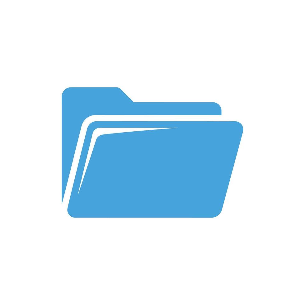 Simple light blue folder icon on white background for data storage vector