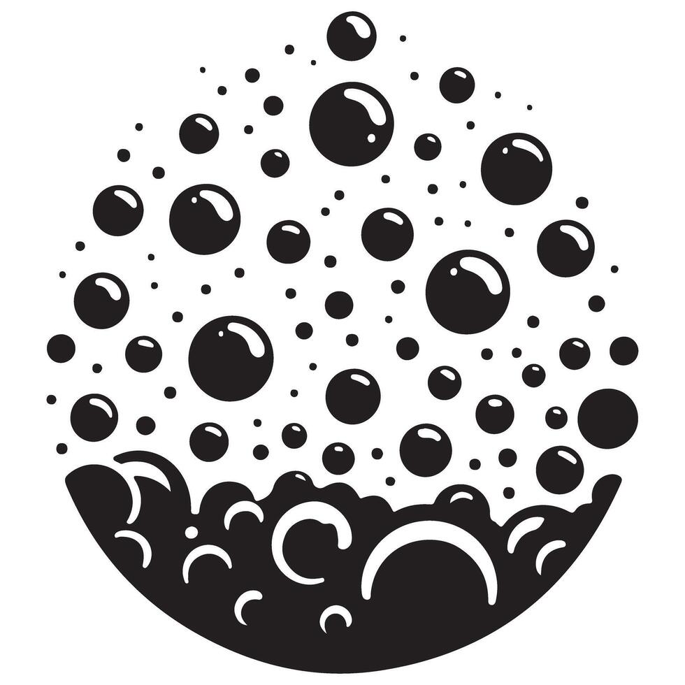 Abstract circular pattern of various sized bubbles and foamy texture vector