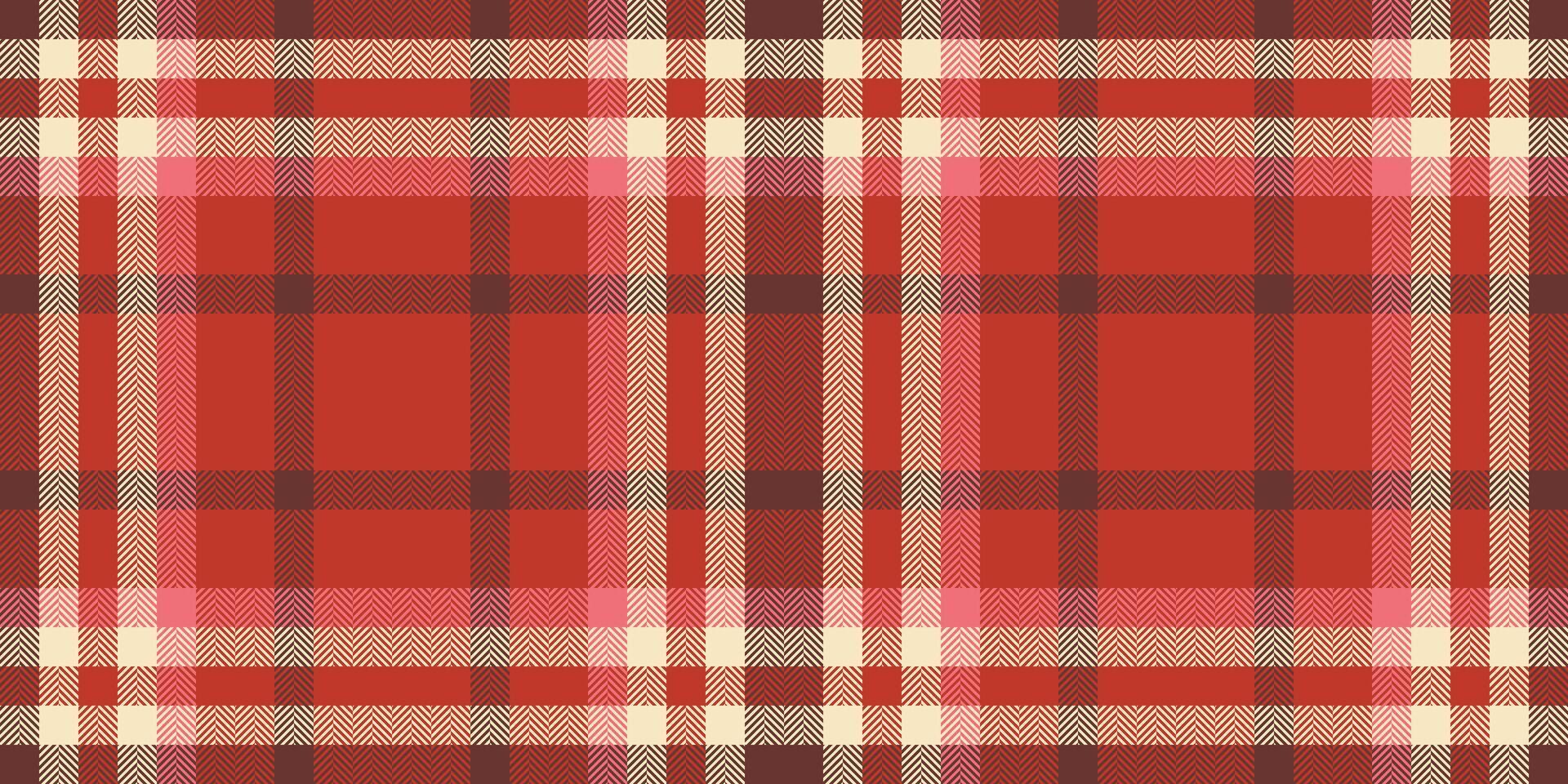 Warm plaid pattern with red hues. Ideal for festive backgrounds, textile design, or creating cozy and inviting visuals. Versatile for graphic projects. vector