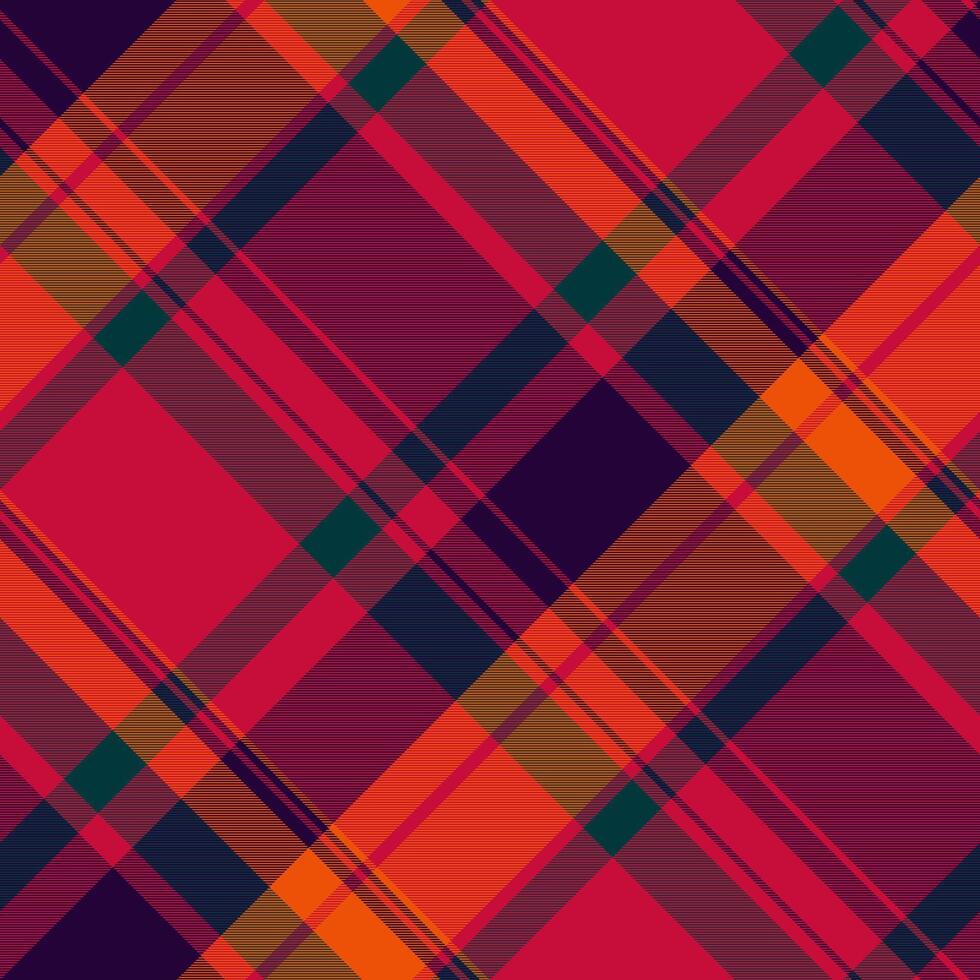 Warm and inviting plaid pattern in shades of red, orange, and navy. Perfect for backgrounds, textiles, or adding a touch of cozy autumn style. vector