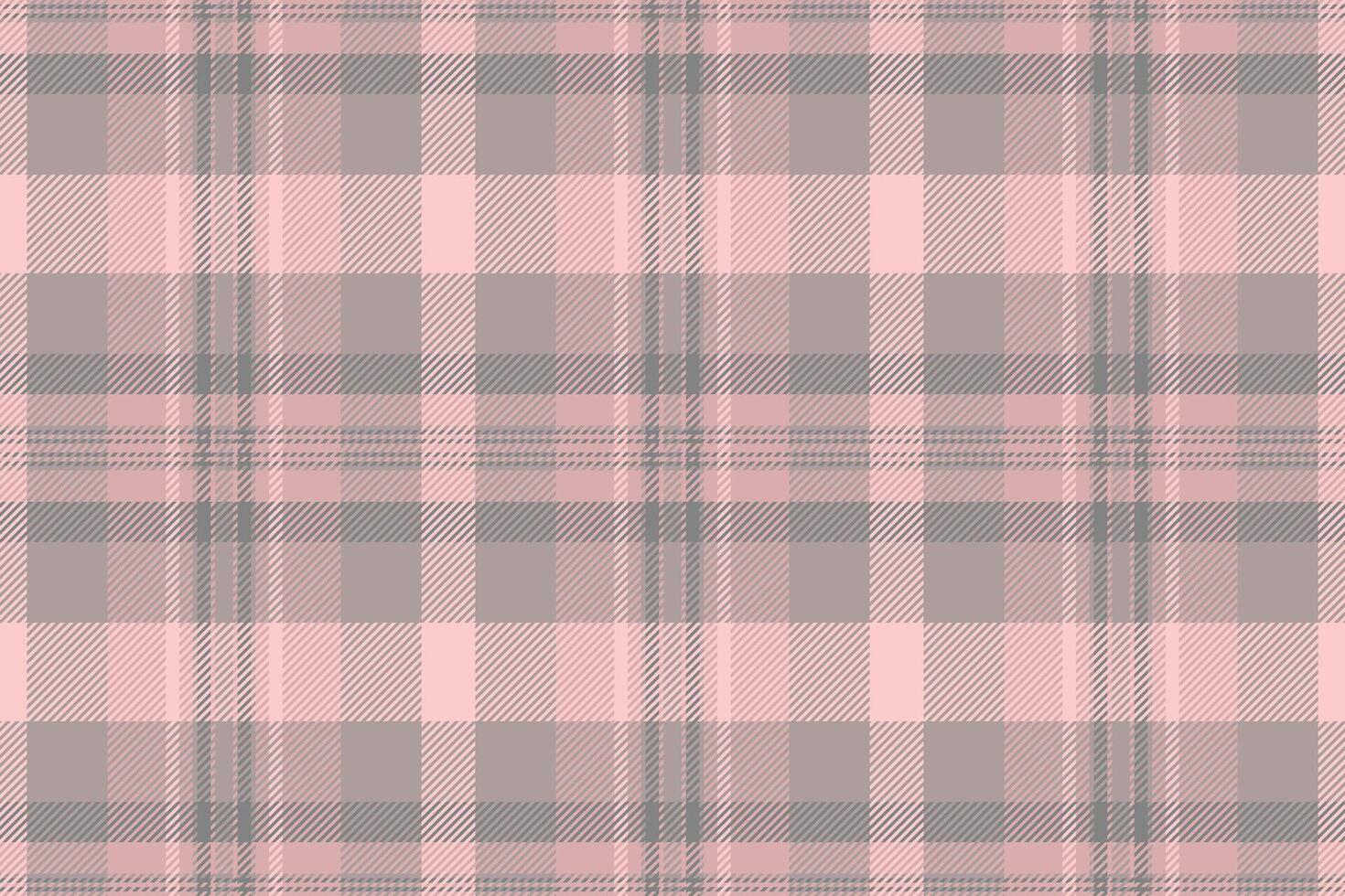 Elegant plaid pattern in gentle pink and grey tones. Classic textile design with a modern feel. Ideal for backgrounds, fashion, or decorative projects. Versatile texture. vector