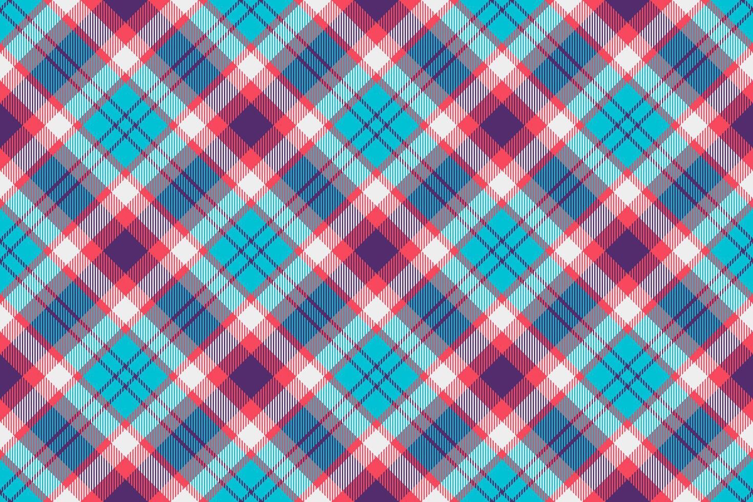 Famous pattern plaid textile, girly texture seamless tartan. Commerce fabric background check in cyan and red colors. vector