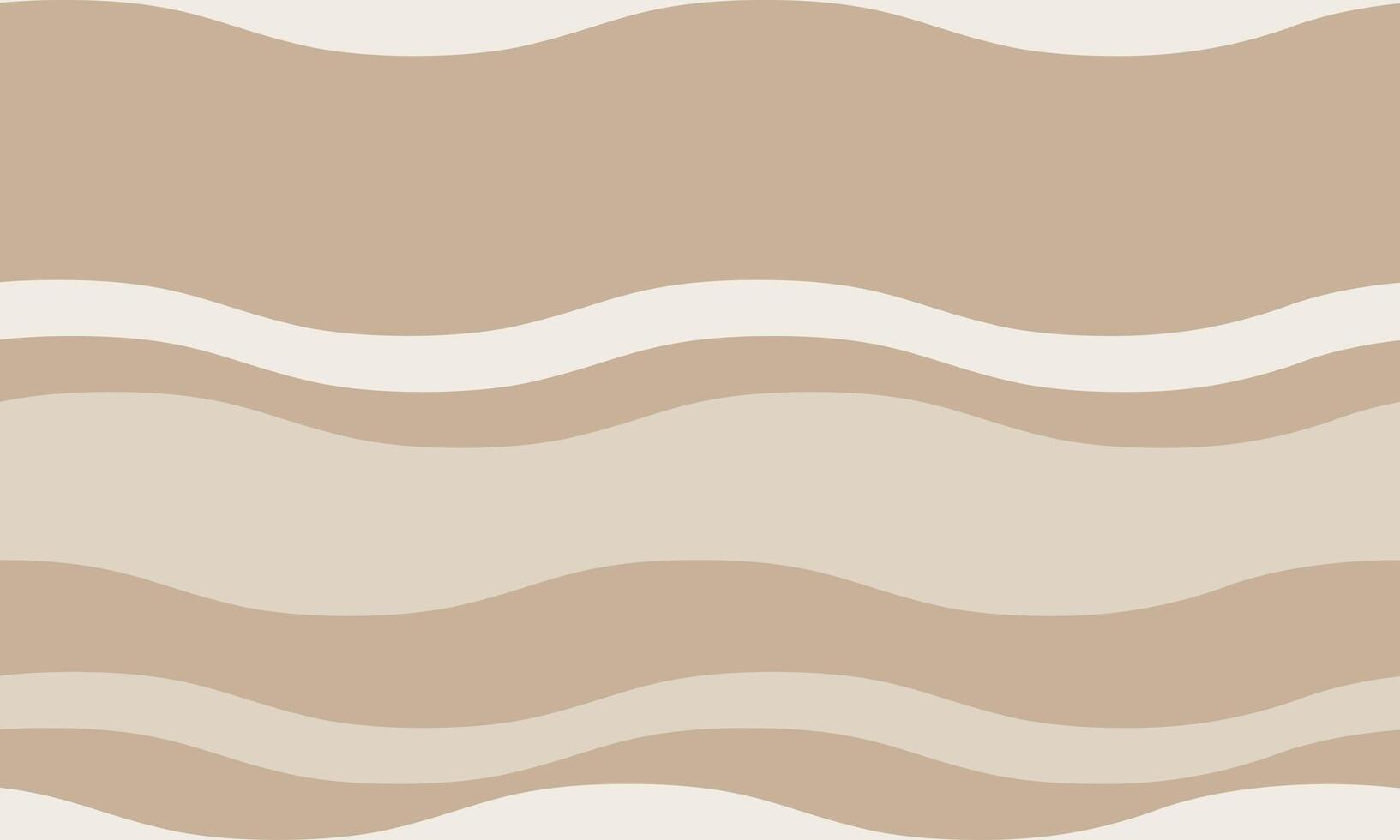 Serene beige and cream wavy stripes create a calming, minimalist pattern. Perfect for website backgrounds, social media posts, or textile designs. vector
