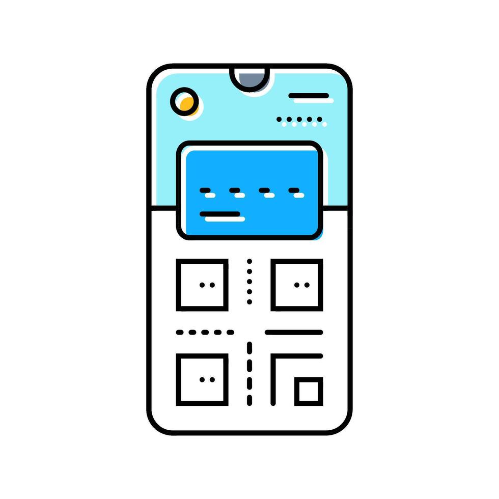 smartphone wallet qr code fintech color icon thing vector