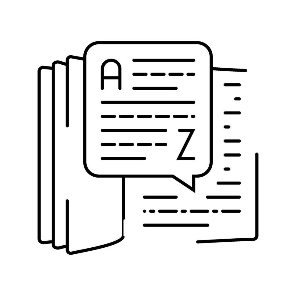 dictionary nlp line icon object vector