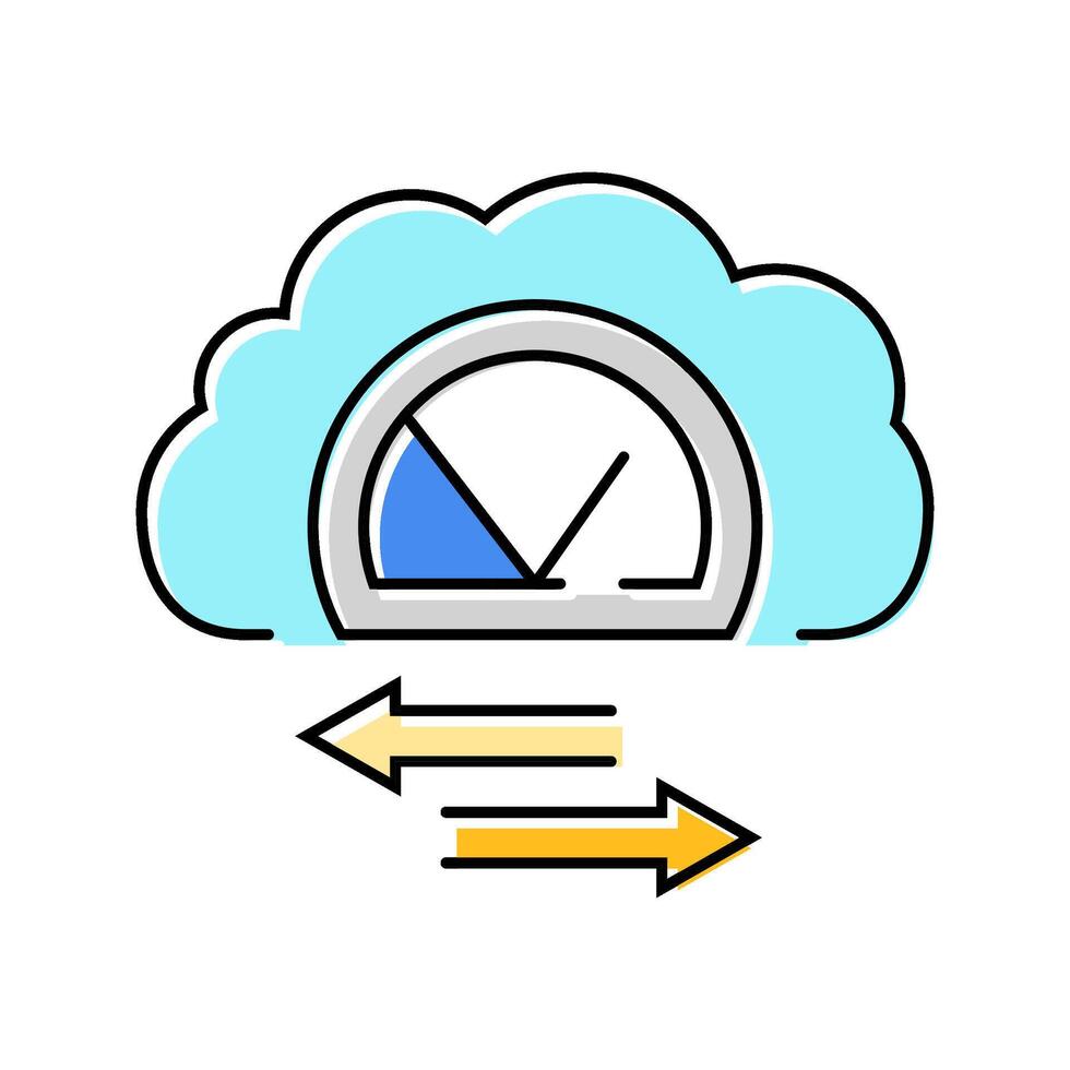 banda ancha nube informática color icono diseño vector