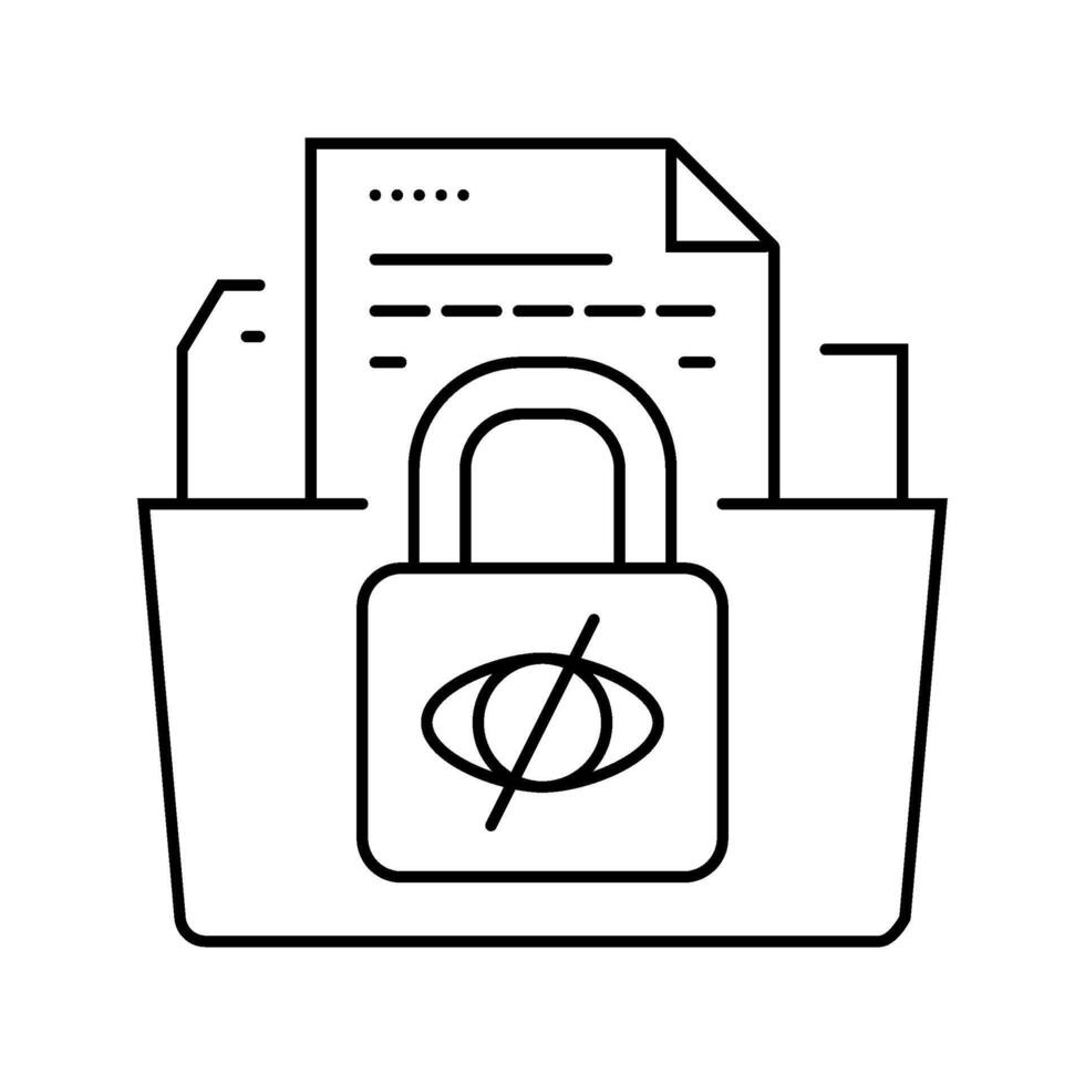 data privacy lock ethical ai line icon module vector