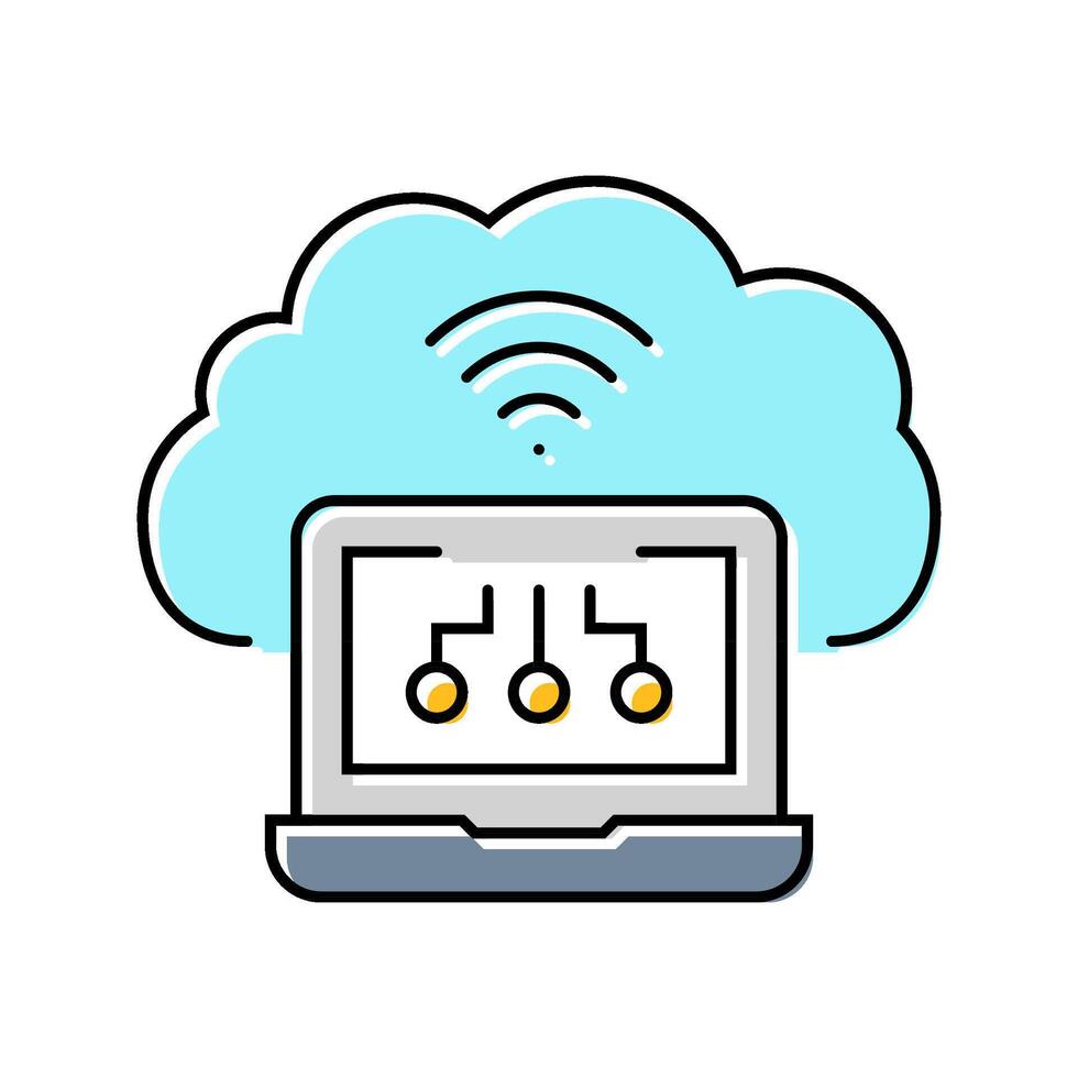 virtual machine cloud computing color icon entry vector