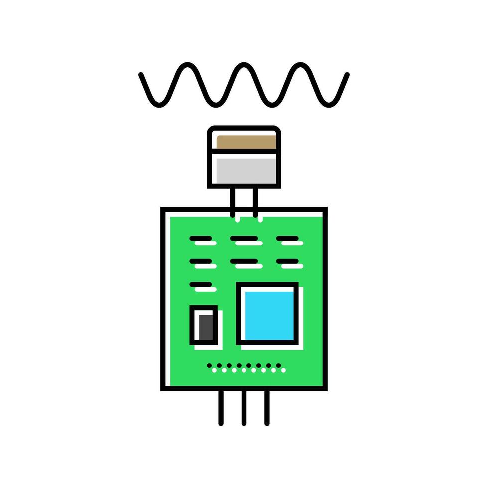 sound sensor waveform color icon design vector